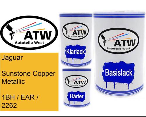 Jaguar, Sunstone Copper Metallic, 1BH / EAR / 2262: 500ml Lackdose + 500ml Klarlack + 250ml Härter - Set, von ATW Autoteile West.
